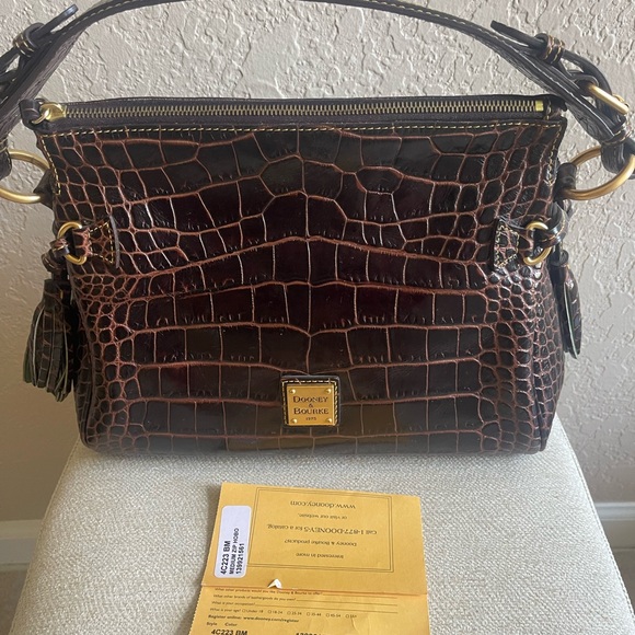 Dunn & Burke, genuine Italian leather satchel purse with dust bag. - Picture 5 of 5